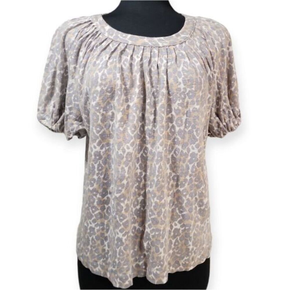 Anthropologie Maeve Blouse in Brown and Cream - Picture 3 of 12